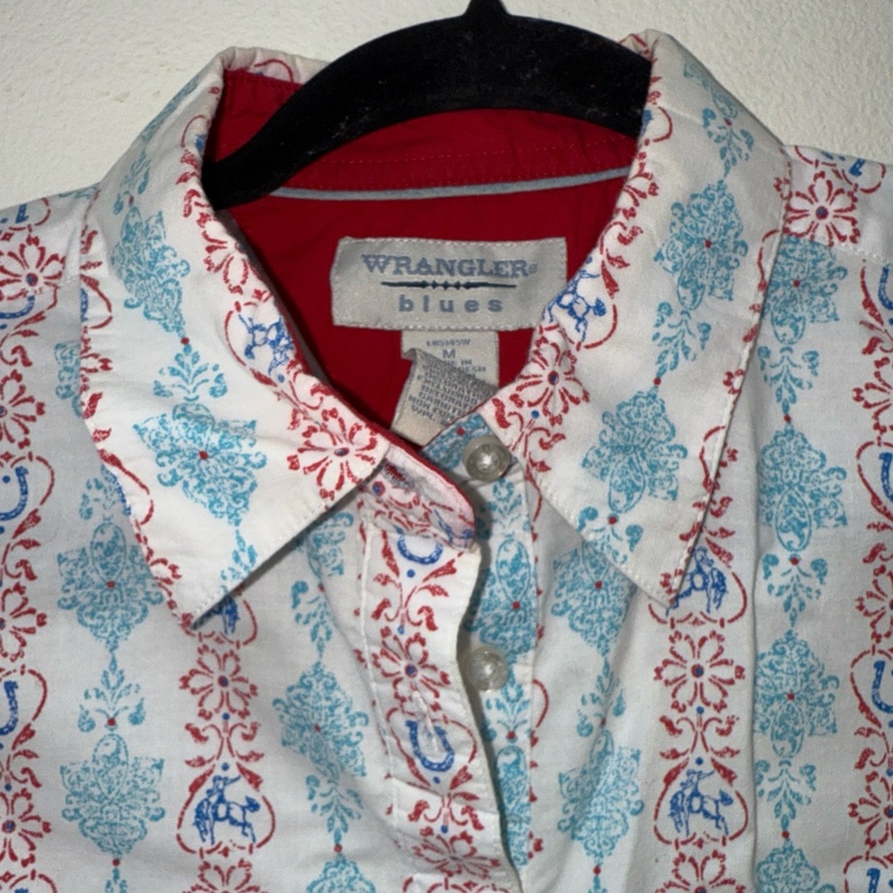 Vintage wrangler cotton rodeo print America Sleeveless Patterned Top medium